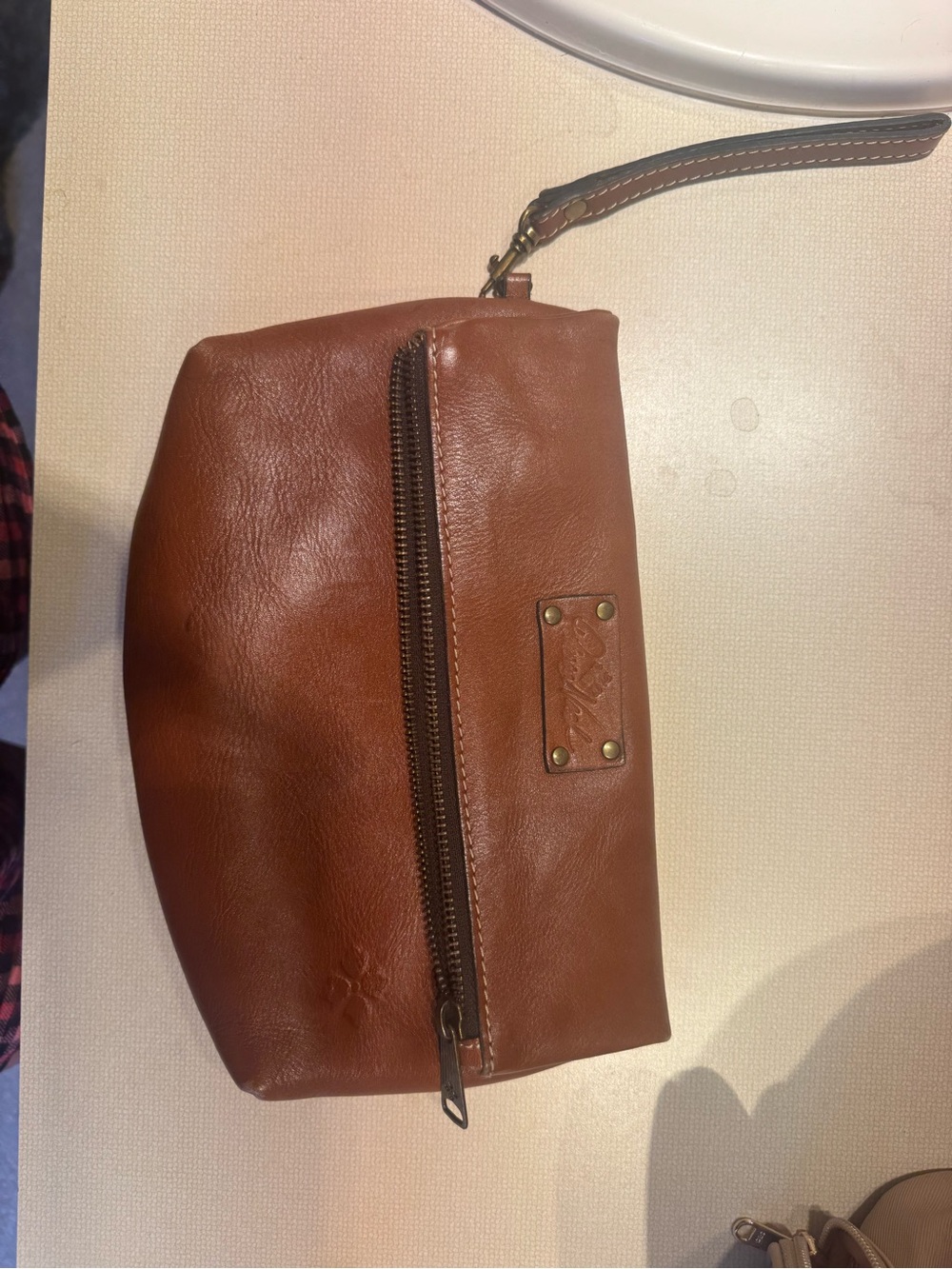 Patricia Nash Brown Leather Wristlet Pouch